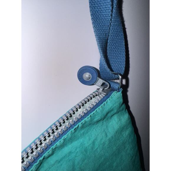 Kipling Crossbody 3 Pocket Mini Purse Bag Monkey Charm Turquoise Teal Blue Green - Picture 5 of 7